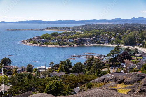 Cozy residential cove on Vancouver island.  Gonzales Bay British Columbia Canada  photo
