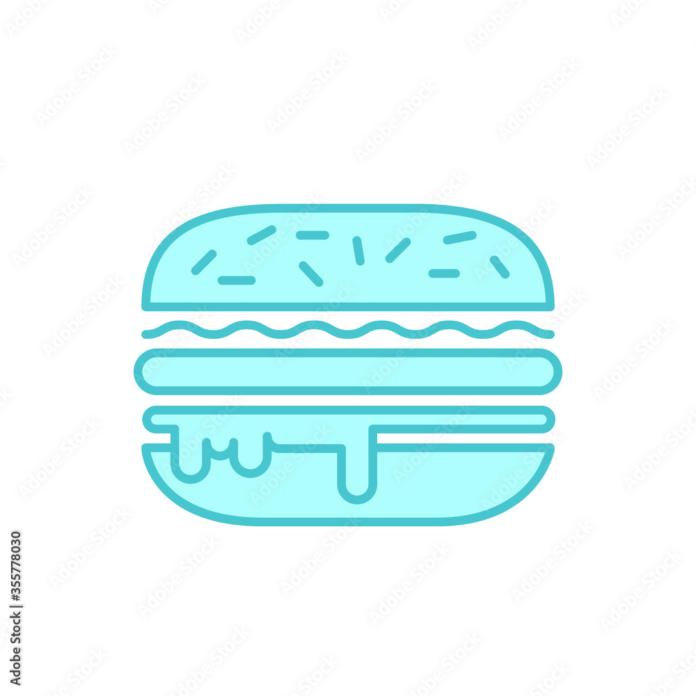 Burger icon. Line and two colour design template Burger icon. Line and two colour design template