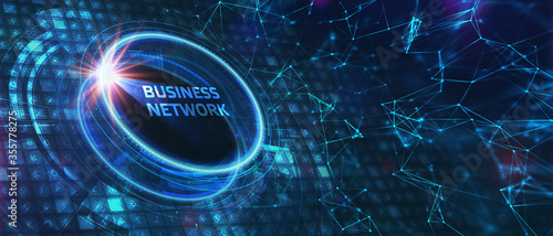 Business, Technology, Internet and network concept. Online Business Network.