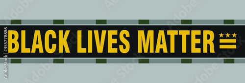 Black Lives Matter. Plaza Washington DC Street. Text message for protest action. Vector Illustration.