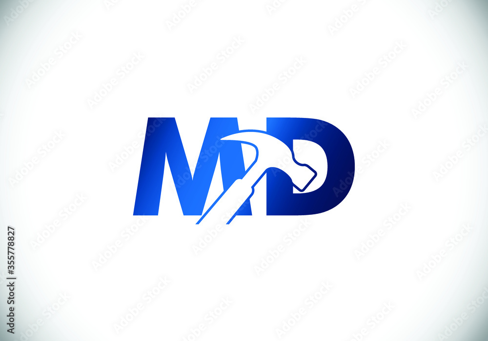 Initial Monogram Letter M D Logo Design Vector Template. M D Letter Logo Design Initial Monogram Letter M D Logo Design Vector Template. M D Letter Logo Design