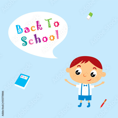 Wallpaper Mural cute kid back to school vector Torontodigital.ca