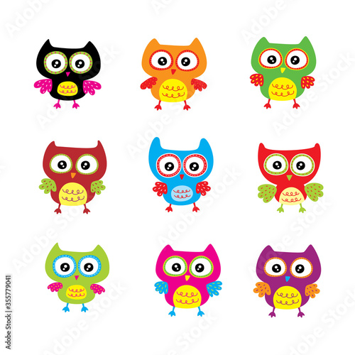 cute colorful owl vector design