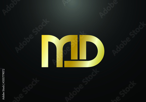 Initial Monogram Letter M D Logo Design Vector Template. M D Letter Logo Design 