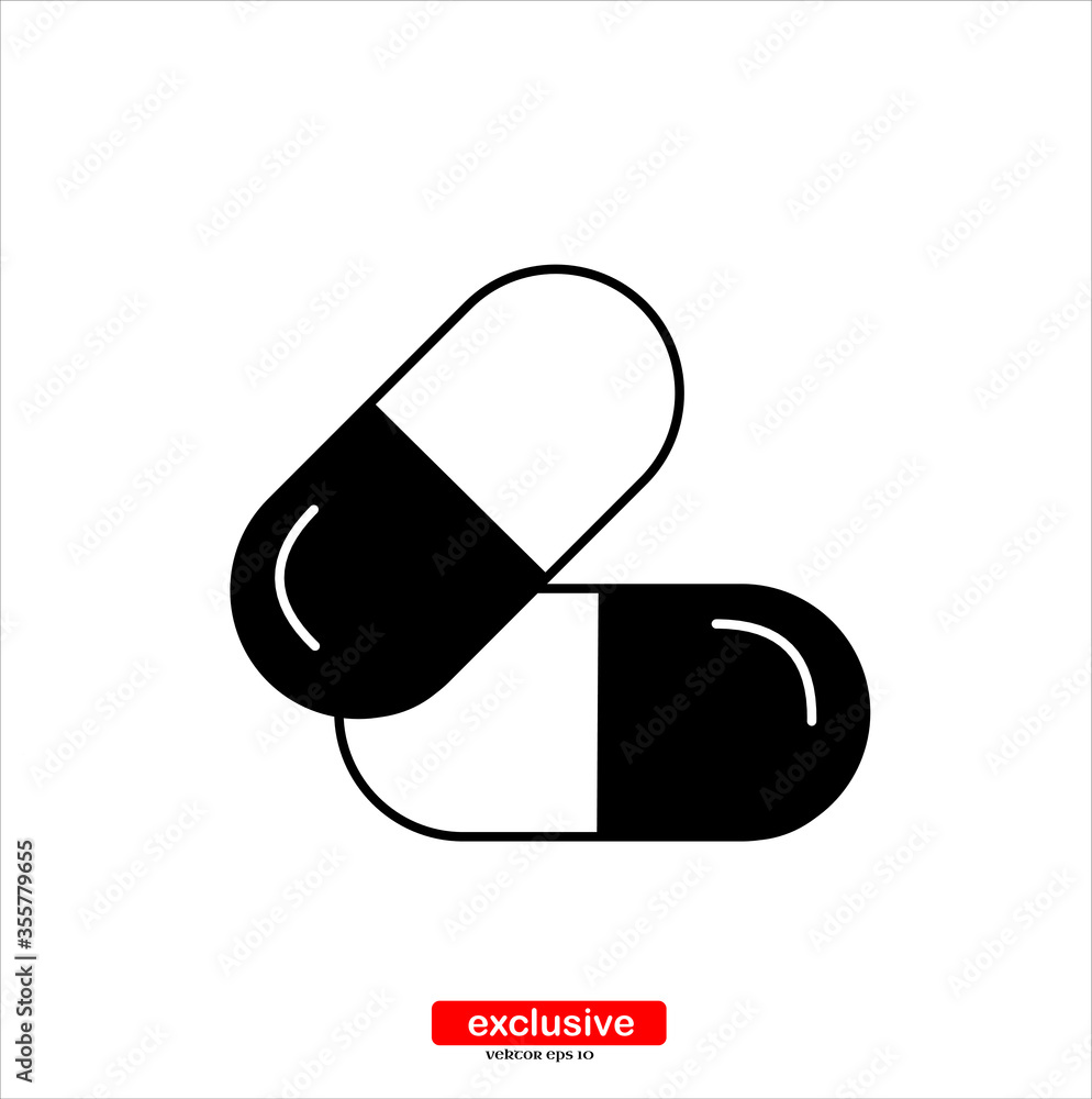 medical pill icon.Flat design style vector illustration for graphic and web design. medical pill icon.Flat design style vector illustration for graphic and web design.
