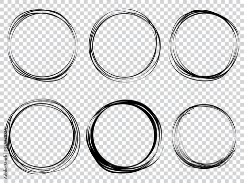 Hand drawn scribble line circles.  doodle round circles for message note mark design element. vector illustration © Receh Lancar Jaya