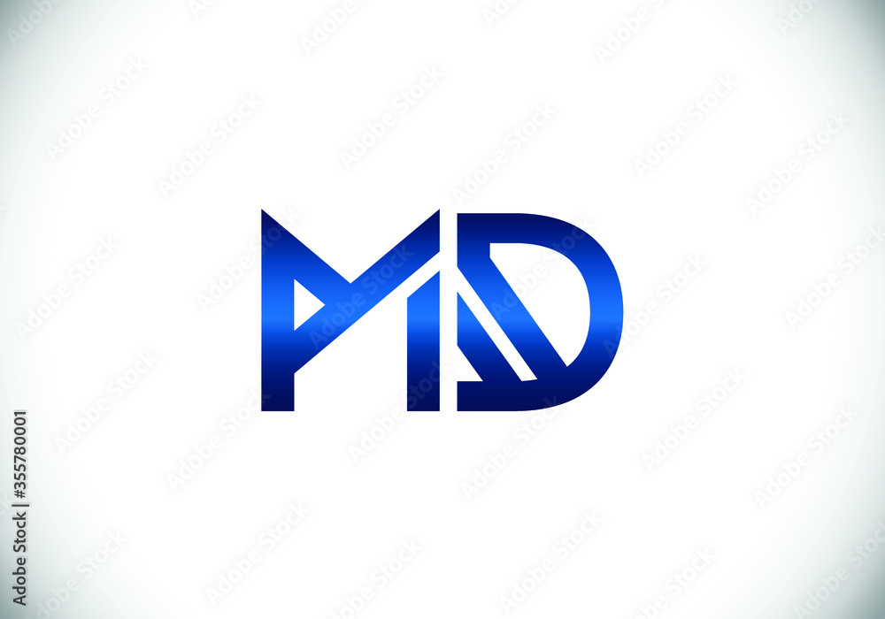 Initial Monogram Letter M D Logo Design Vector Template. M D Letter Logo Design Initial Monogram Letter M D Logo Design Vector Template. M D Letter Logo Design
