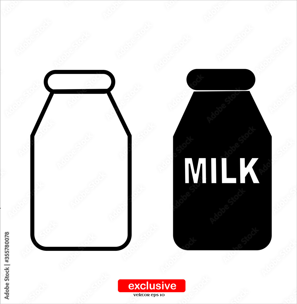 Milk icon.Flat design style vector illustration for graphic and web design. Milk icon.Flat design style vector illustration for graphic and web design.