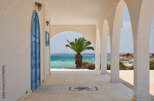 The arches gallery of St. Thekla (Agia Thekla) church. Ayia Napa. Cyprus photo