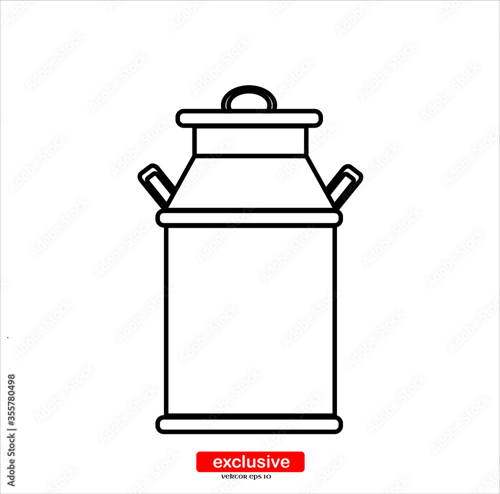 milk urn, milk jug icon.Flat design style vector illustration for graphic and web design. milk urn, milk jug icon.Flat design style vector illustration for graphic and web design.
