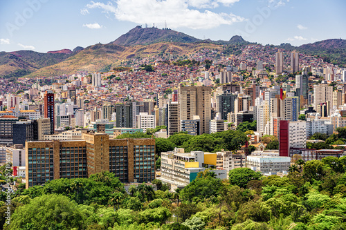 Panoramic Aerial View of Belo Horizonte City Skyline in Minas Gerais State, Brazil