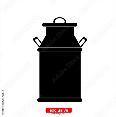milk urn, milk jug icon.Flat design style vector illustration for graphic and web design.