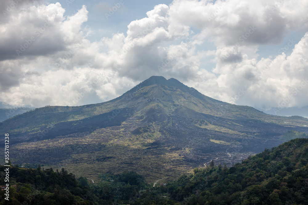 View of volcano Batur (Gunung Batur). Kintamani, Bangli, Bali, Indonesia.