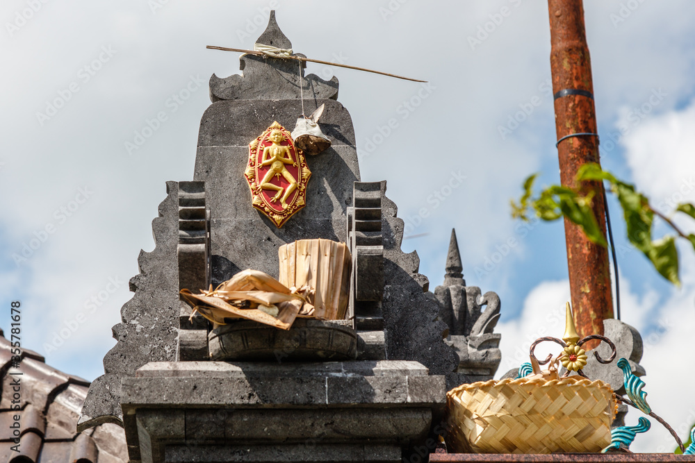 Throne altar for Acintya (or Sang Hyang Widhi Wasa), Balinese Hindu supreme  god at a temple. Bali, Indonesia. Stock Photo | Adobe Stock