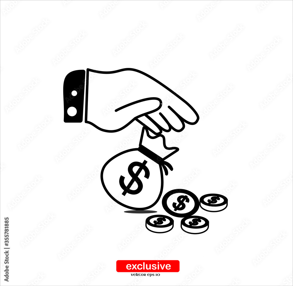 Money grow icon.Flat design style vector illustration for graphic and web design. Money grow icon.Flat design style vector illustration for graphic and web design.