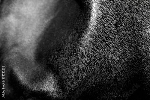 black leather surface texture closeup background