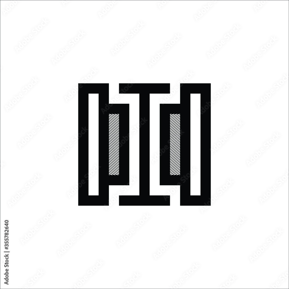simple and flat TH, HT Mononogram in square shape .vector simple and flat TH, HT Mononogram in square shape .vector