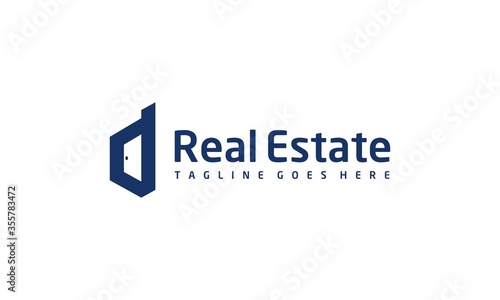 Creative, simple, and smart home with D letter for logo design vector editable 