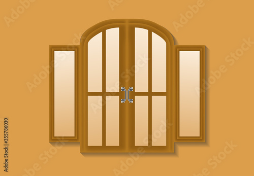 Windows vector, casement realistic decoration concept art, house hotel exterior architectural design glass , contruction full glass

