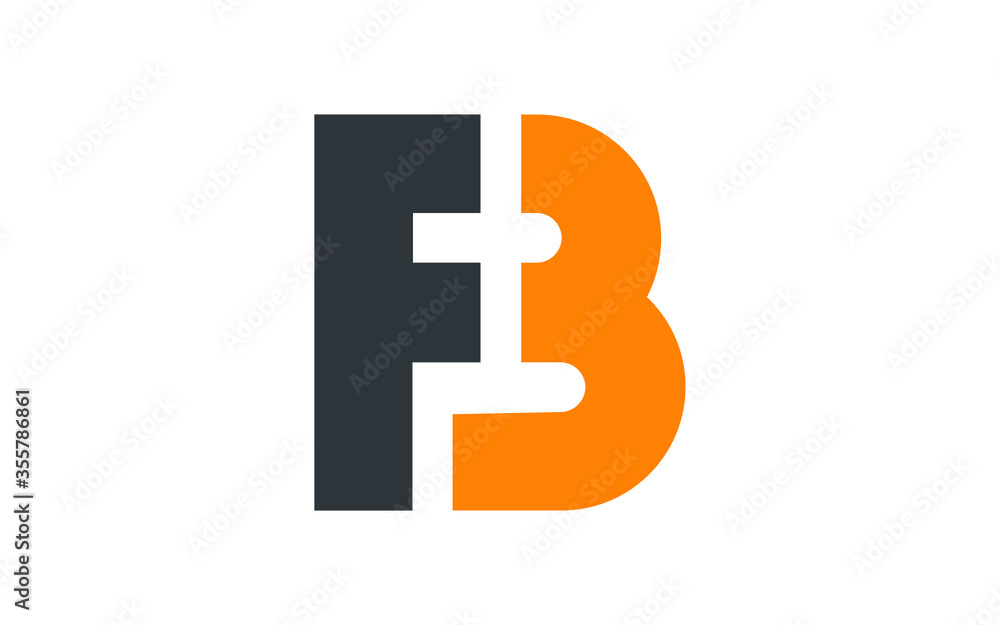 Obraz premium BF or FB Letter Initial Logo Design, Vector Template
