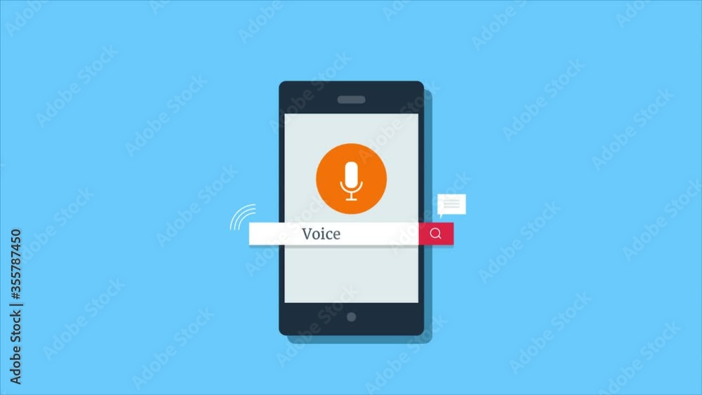 2d animation concept of voice search technology on smartphone. Mobile seo. 4k video clip. 2d animation concept of voice search technology on smartphone. Mobile seo. 4k video clip.