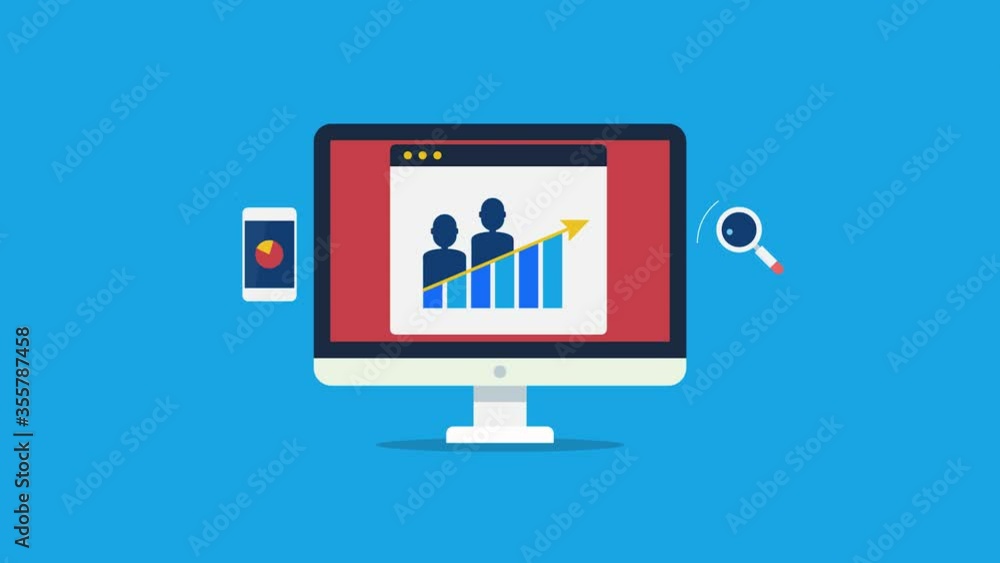 Website traffic increase concept. 2d animation, video clip. Website traffic increase concept. 2d animation, video clip.