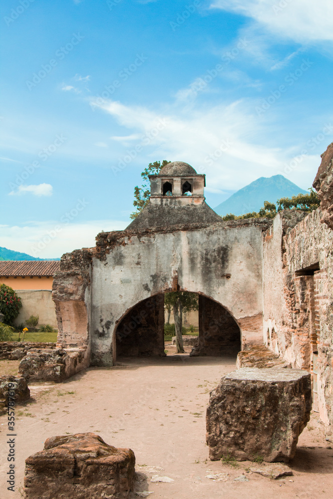 ruins of an old convent in the city of Antigua Guatemala