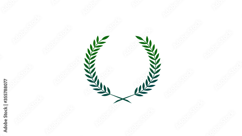 Amazing green dark gradient wheat icon on white background Amazing green dark gradient wheat icon on white background