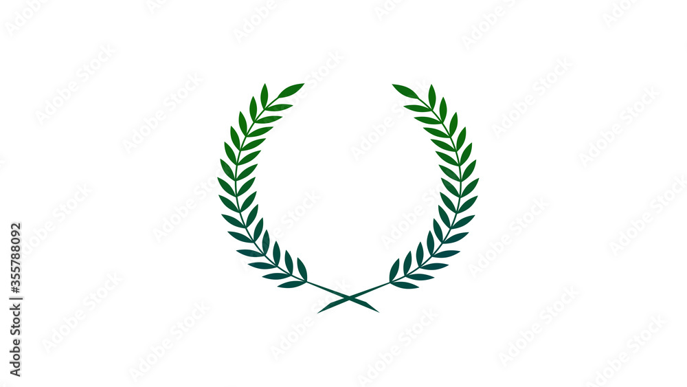 Amazing green dark gradient wheat icon on white background Amazing green dark gradient wheat icon on white background