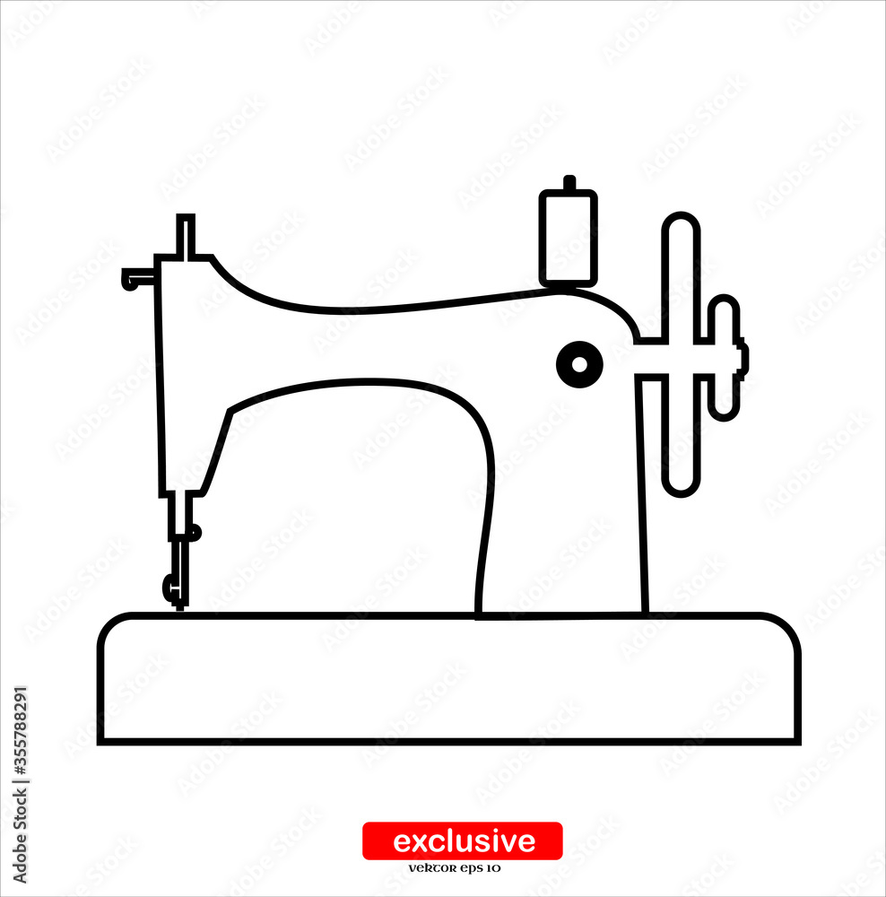 sewing machine icon.Flat design style vector illustration for graphic and web design.