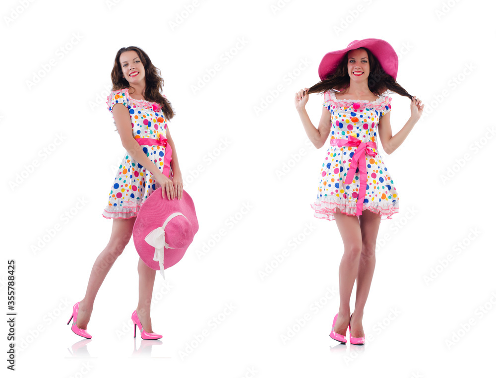 Woman wearing panama ready for summer vacation Woman wearing panama ready for summer vacation