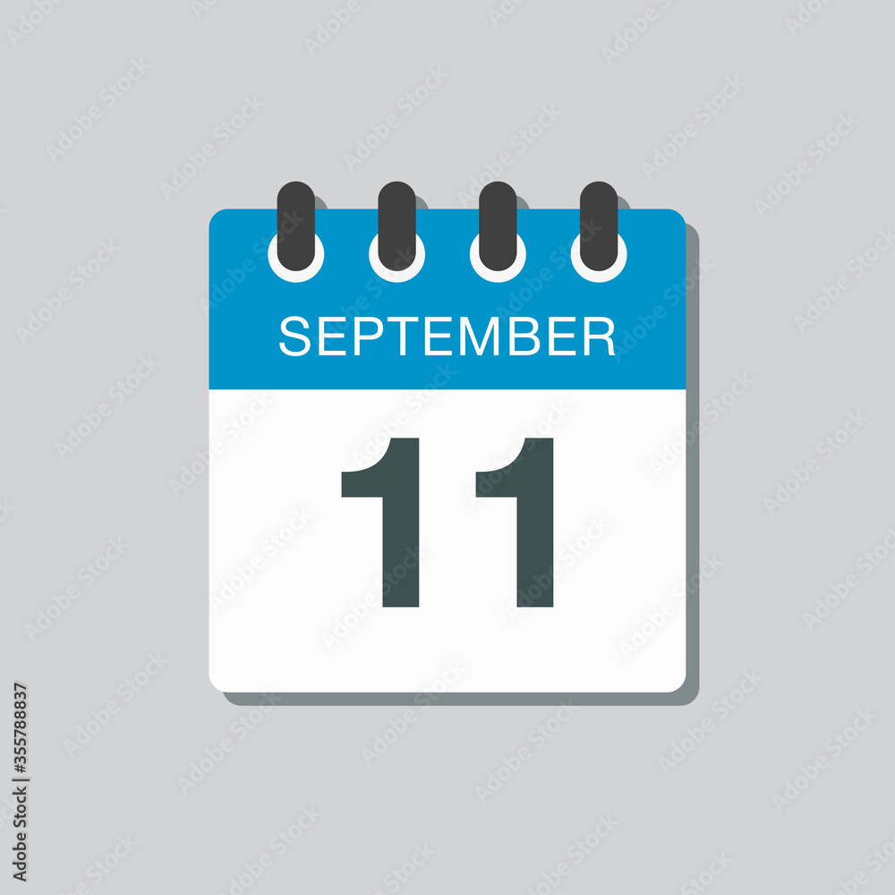 Calendar icon day 11 September, template date days Calendar icon day 11 September, template date days