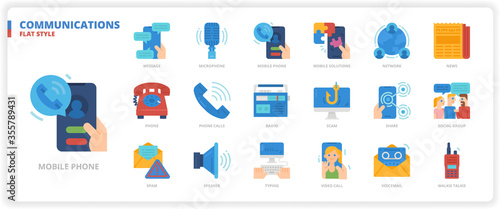Communication icon set