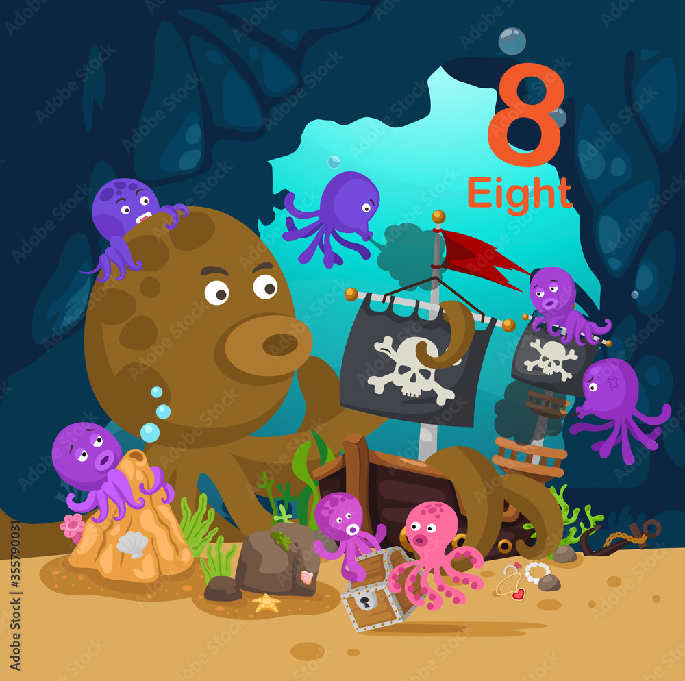 Naklejka premium Illustrator of number eight vector