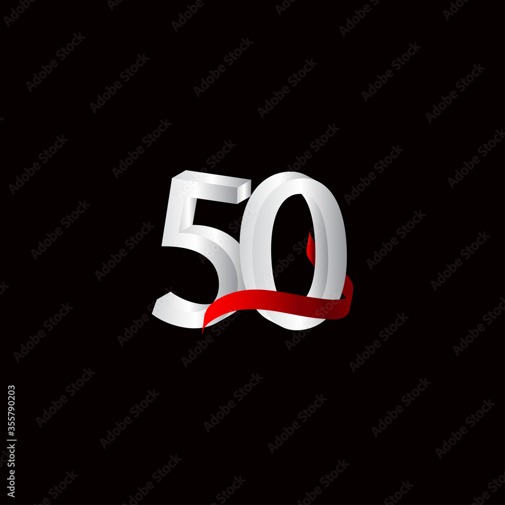 50 Years Anniversary Celebration Number Black and White Vector Template Design Illustration 50 Years Anniversary Celebration Number Black and White Vector Template Design Illustration