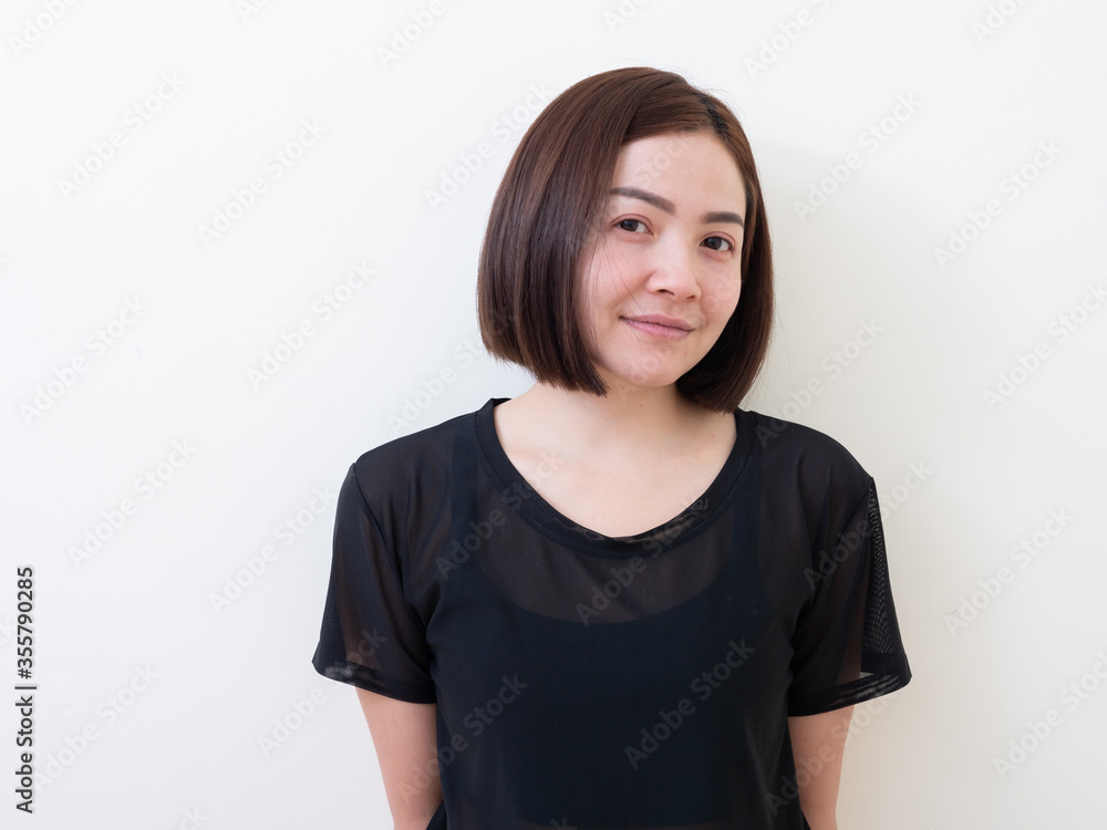 Fototapeta premium Portrait of beautiful young asian woman happiness standing
