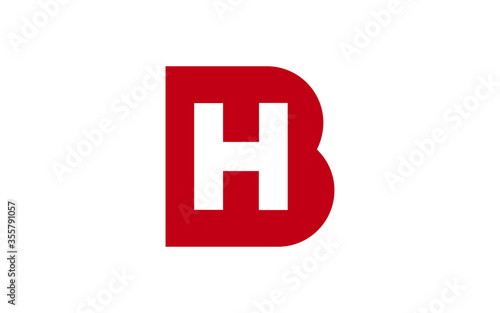 BH or HB Letter Initial Logo Design, Vector Template