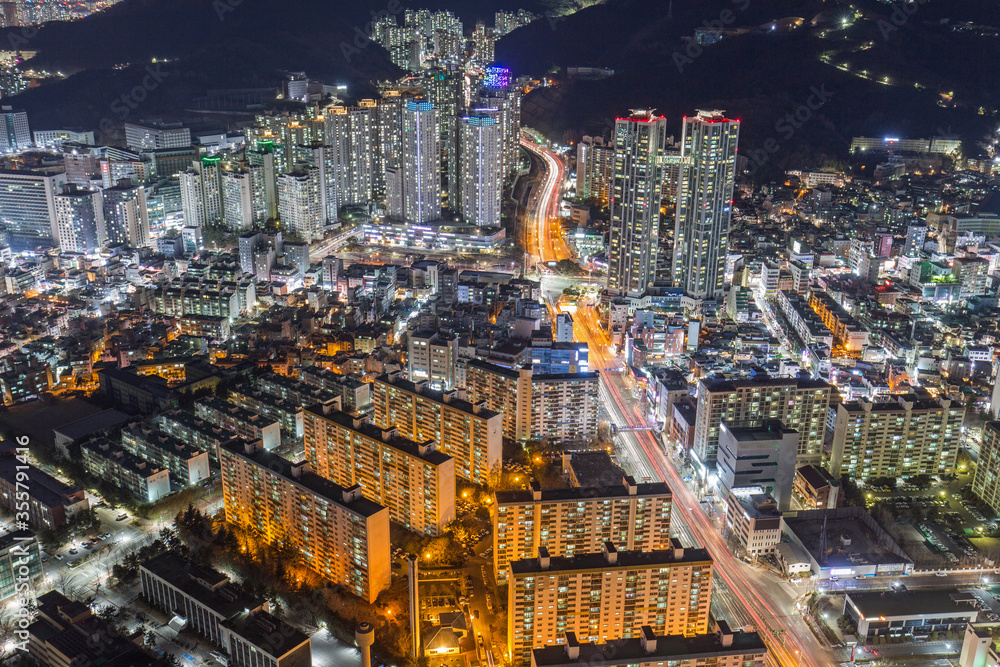 the night view of Busan