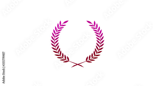 New red and pink dark gradient wheat icon on white background New wheat icon