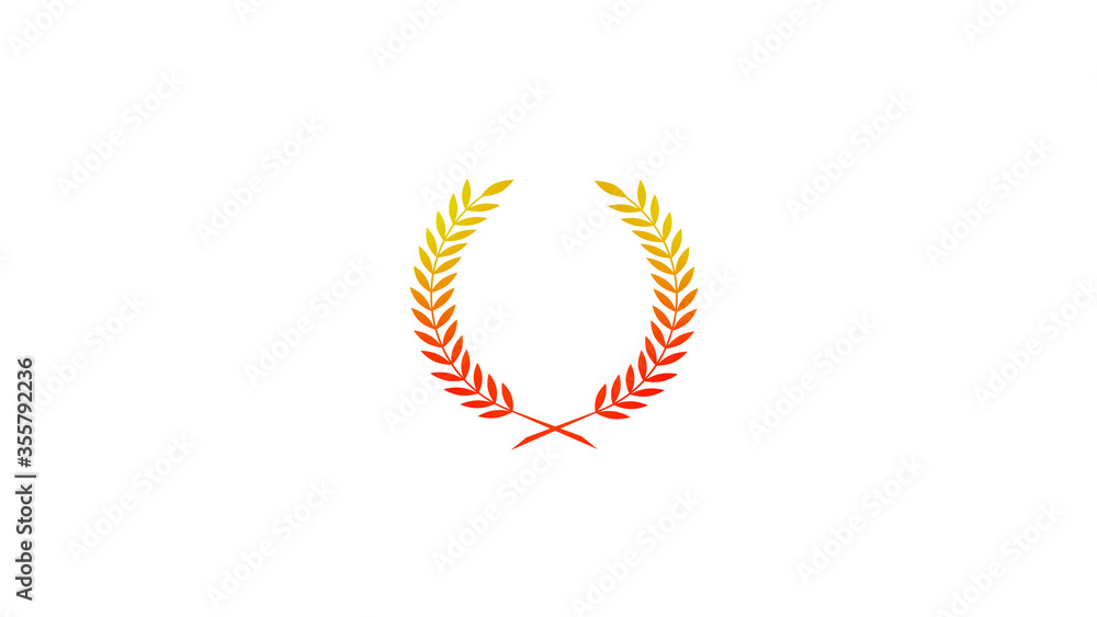 Amazing red and yellow gradient wheat icon on white background