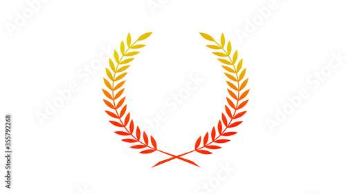 Amazing red and yellow gradient wheat icon on white background