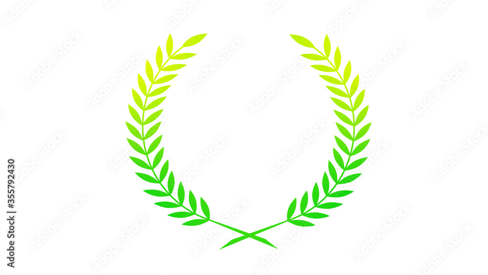 Obraz premium The best yellow and green color wheat icon on white background