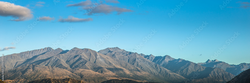 Mountain landscape. Mountains sky panorama, Mountain landscape blue sky panoramic banner background. Nature mountain landscape.