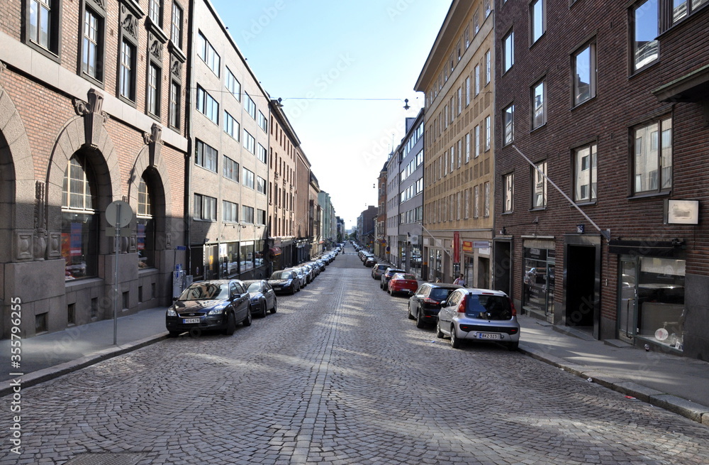 One of the streets of Helsinki. Finland