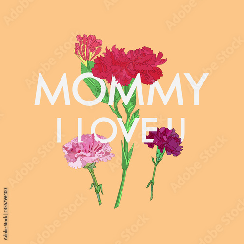 Mothers day flower carnation illustration