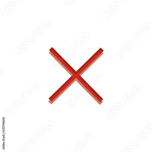 Close icon. Red x-mark. Stock vector illustration isolated on white background.