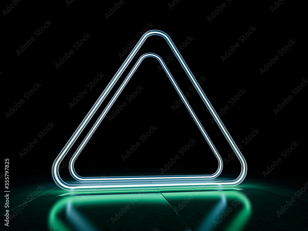 Neon abstract background of lines. 3D illustration