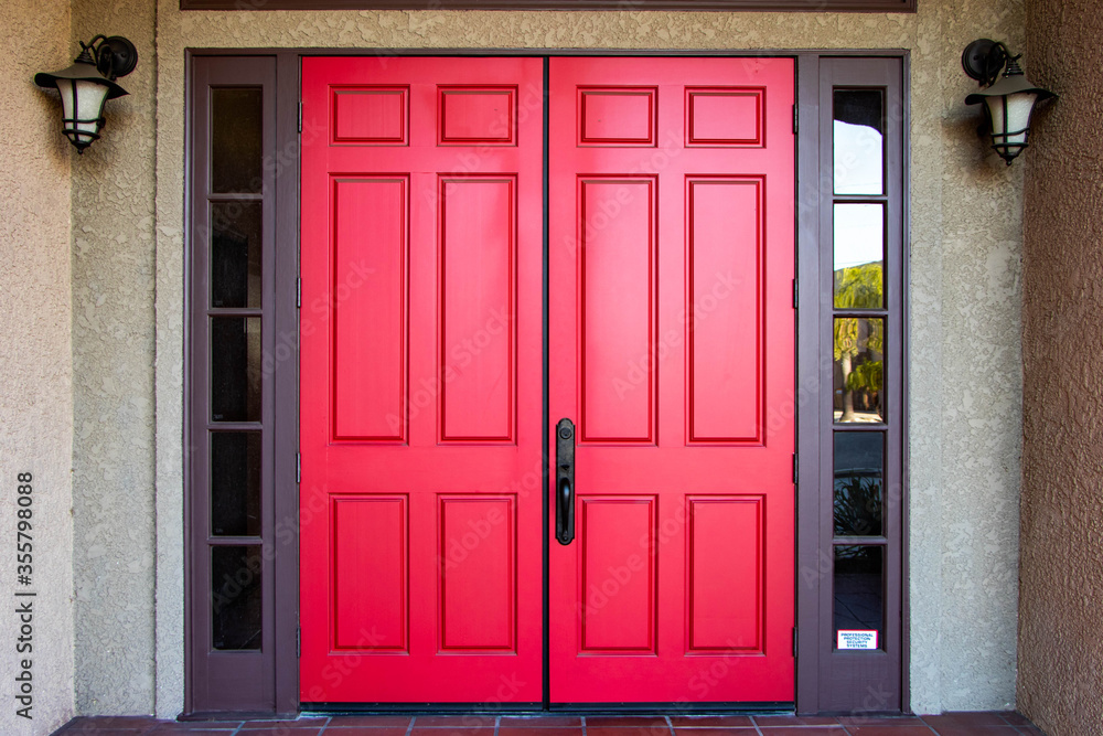 Symmetrical red door