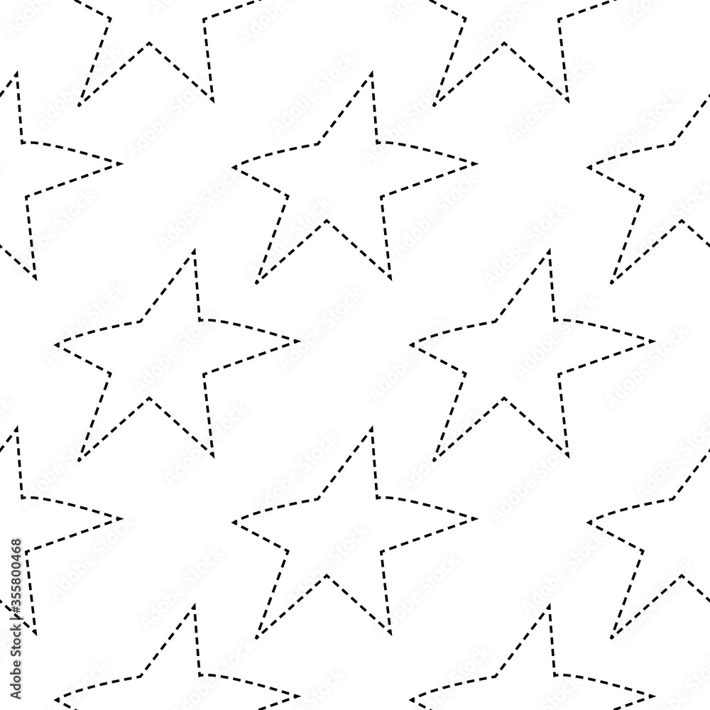 Background of stars. Monochrome seamless pattern. Stars pattern. Stock vector illustration isolated on white background. Background of stars. Monochrome seamless pattern. Stars pattern. Stock vector illustration isolated on white background.