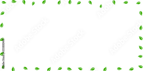 Falling green leaves. Fresh tea random leaves flyi